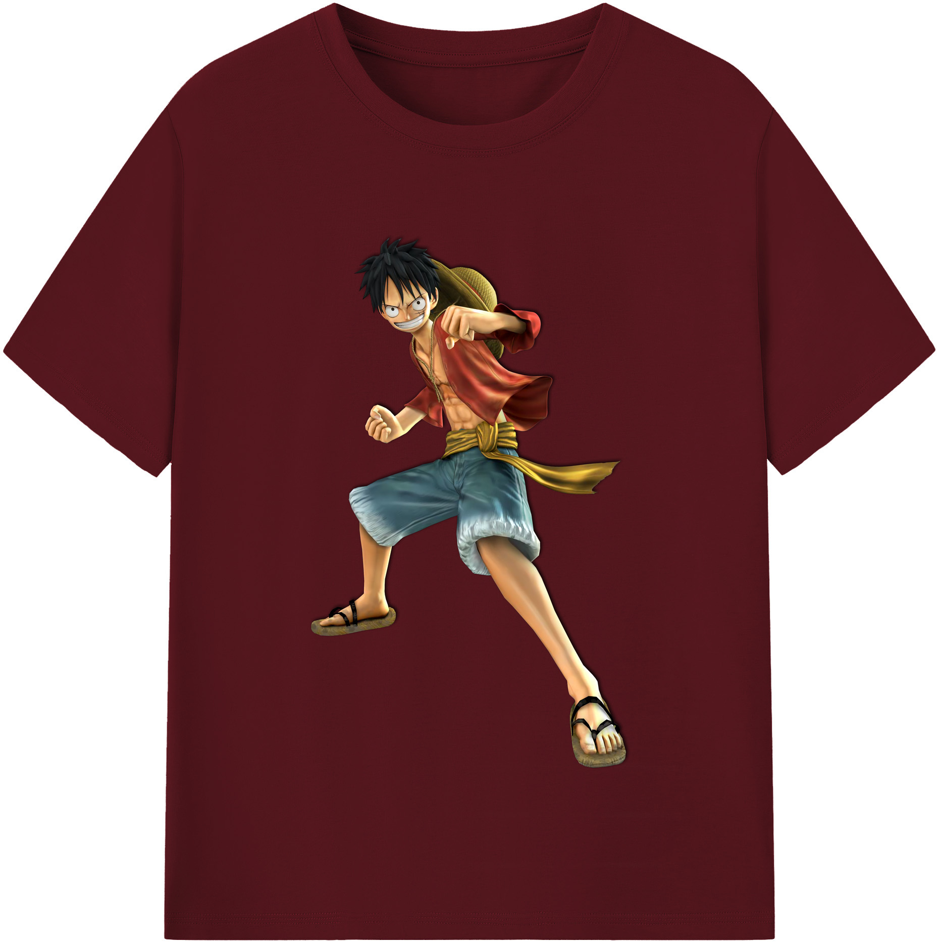 ワンピース モンキー・D・ルフィ ONE PIECE Monkey D. Luffy 綿100％半袖Tシャツ（フロントプリント）